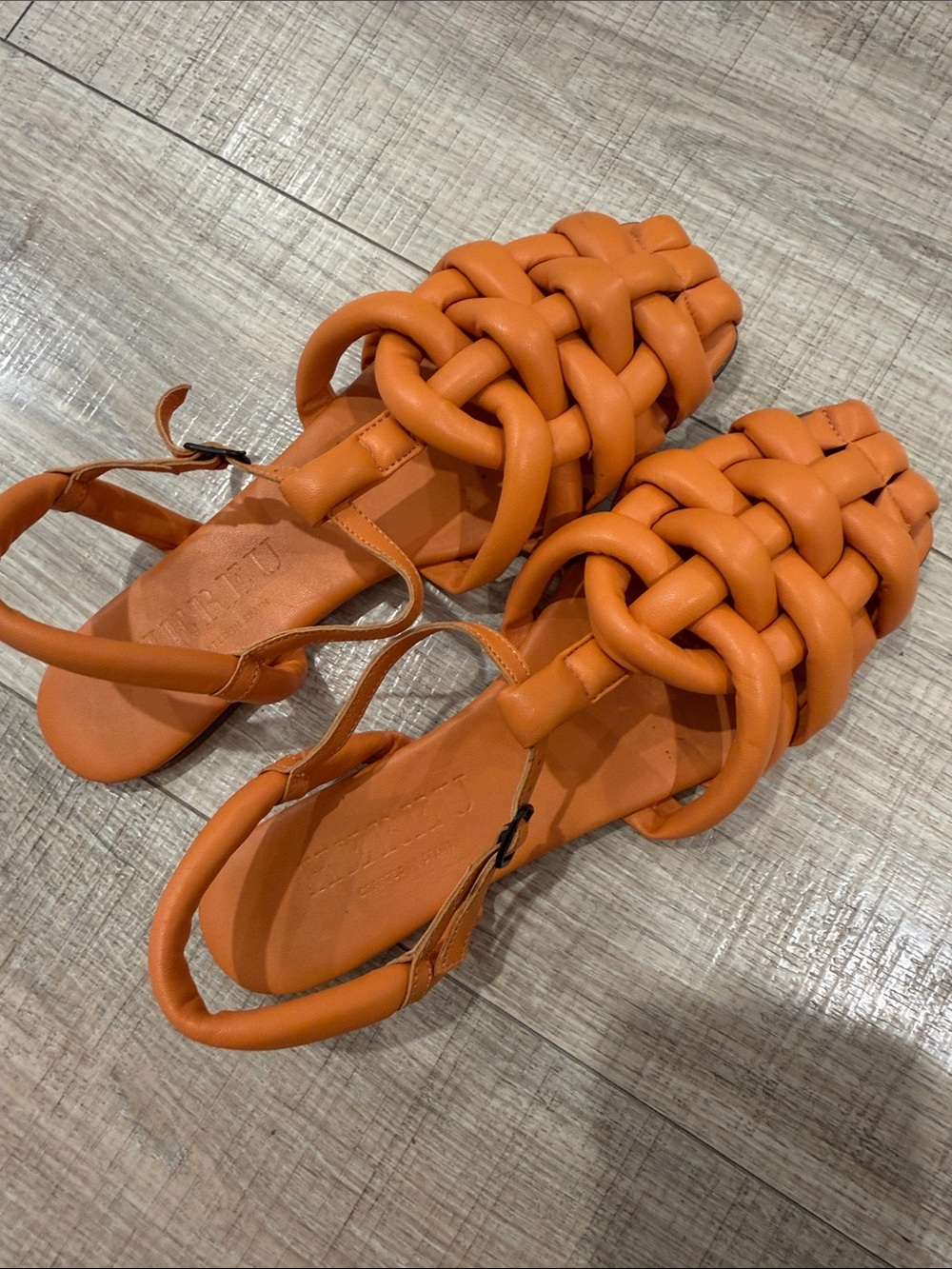 Hereu Reixa Woven T-Bar Sandal Orange